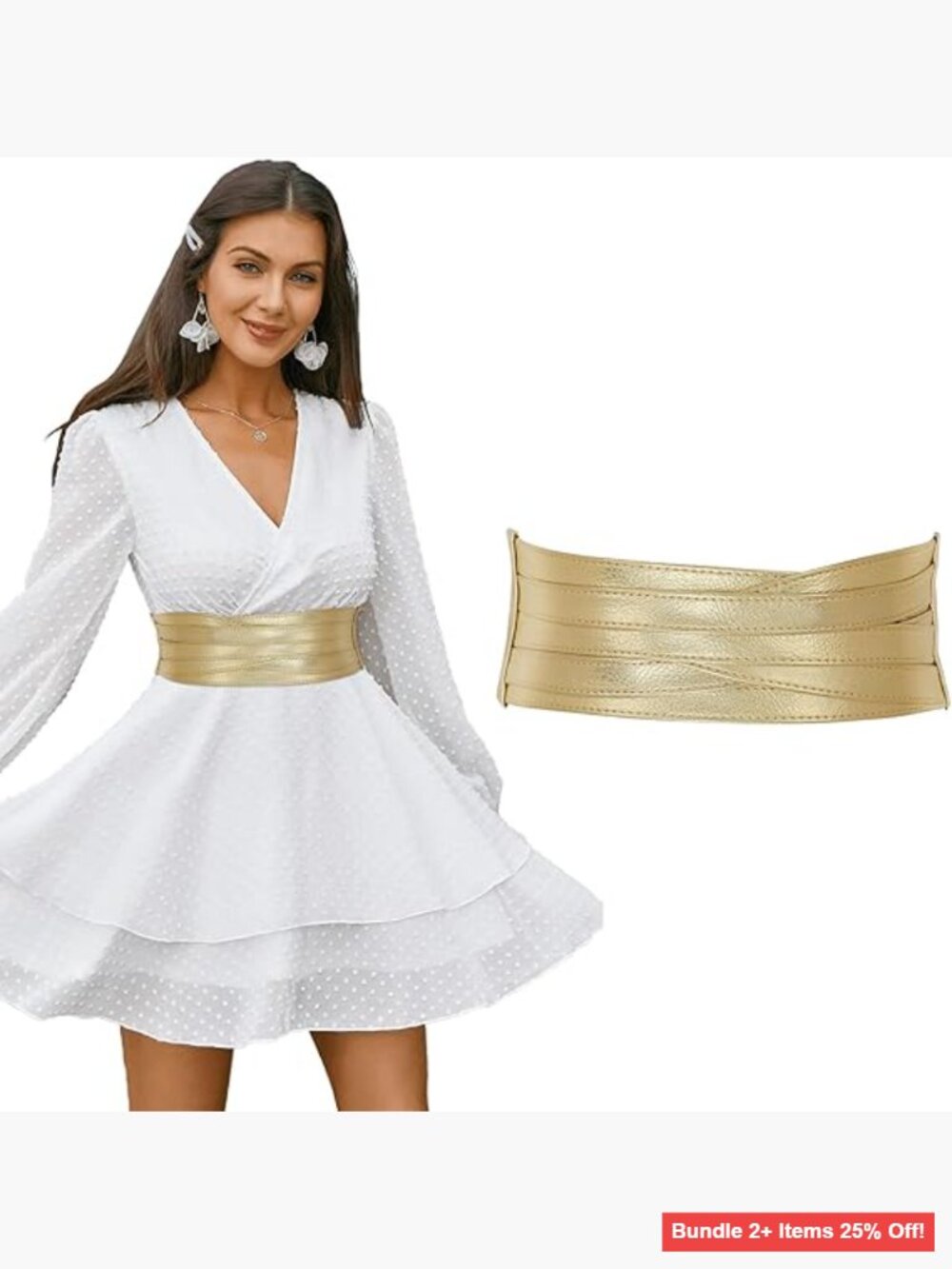 Wide Elastic Stretch Belt for Dresses, Cinch Waist, Faux Leather, Adjustable